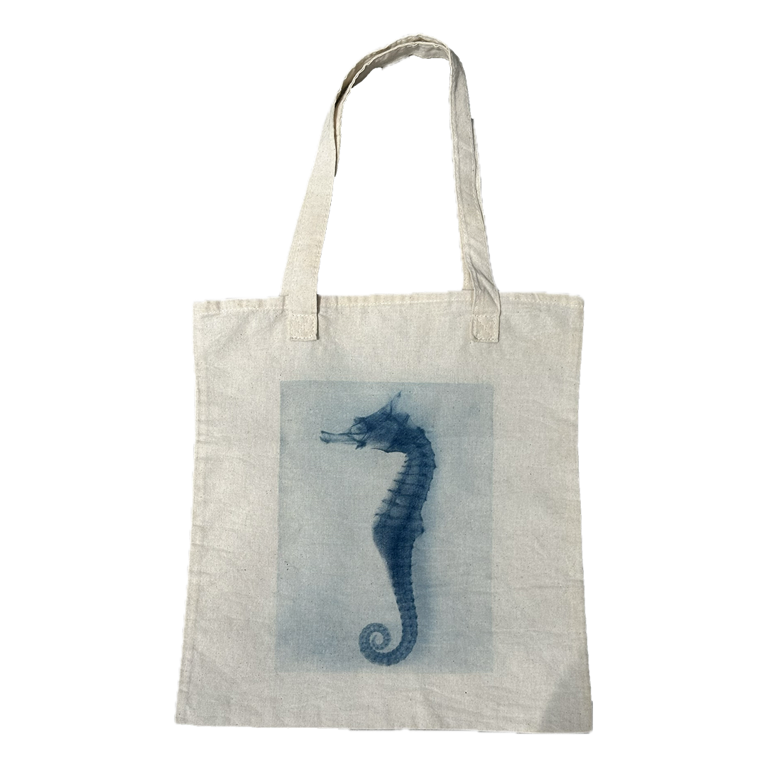 seahorse x-ray tote bag