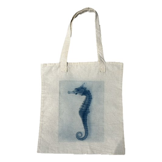 seahorse x-ray tote bag